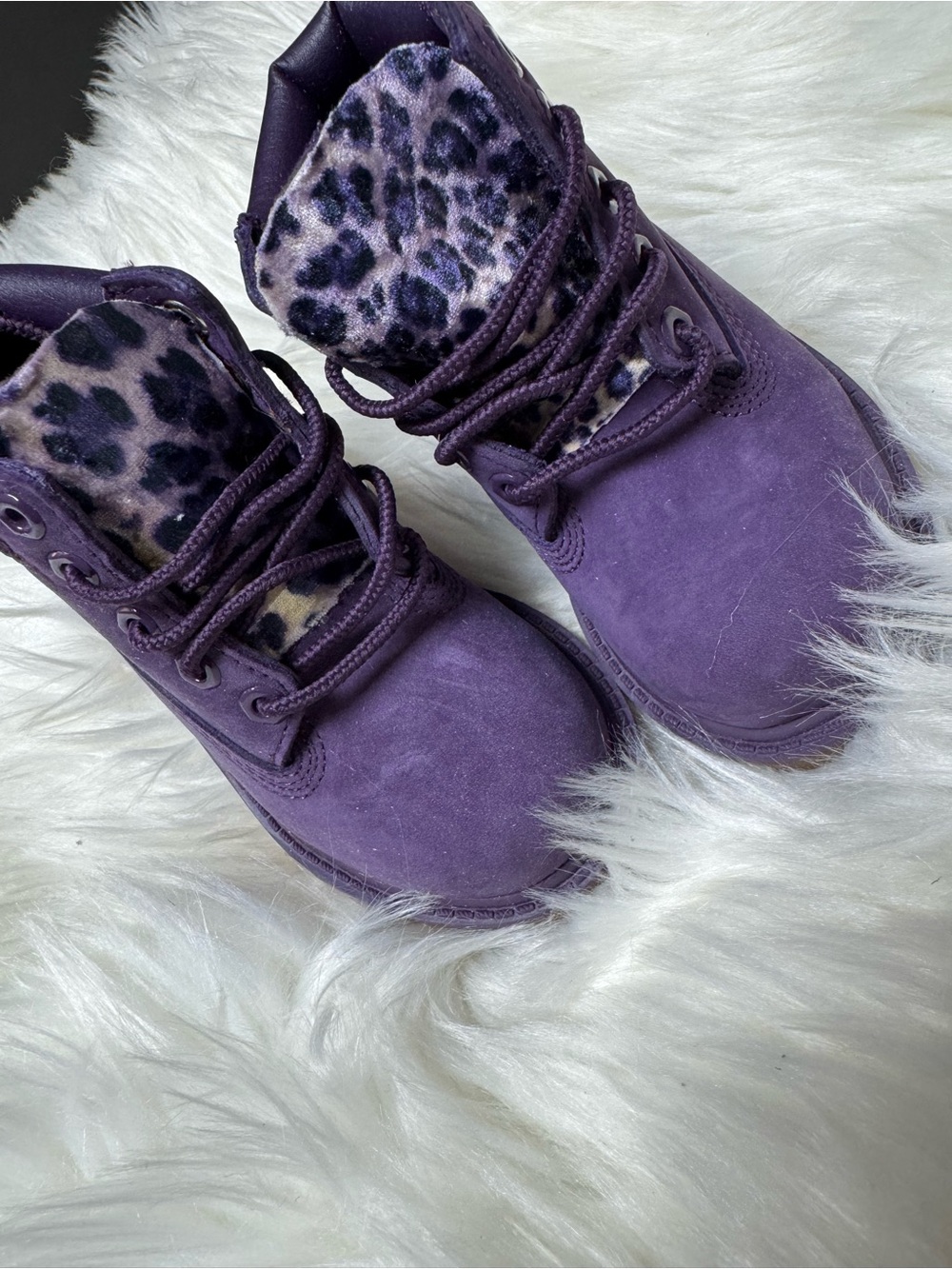 Timberland Purple Leopard Toddler  Boots